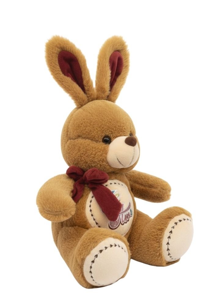 بريميم لعبة أرنب بني ناعم من القطيفة للأطفال - دمية حيوان محشو لطيفة يمكن احتضانها للأطفال الصغار، لعبة مريحة وهدية - Image 3